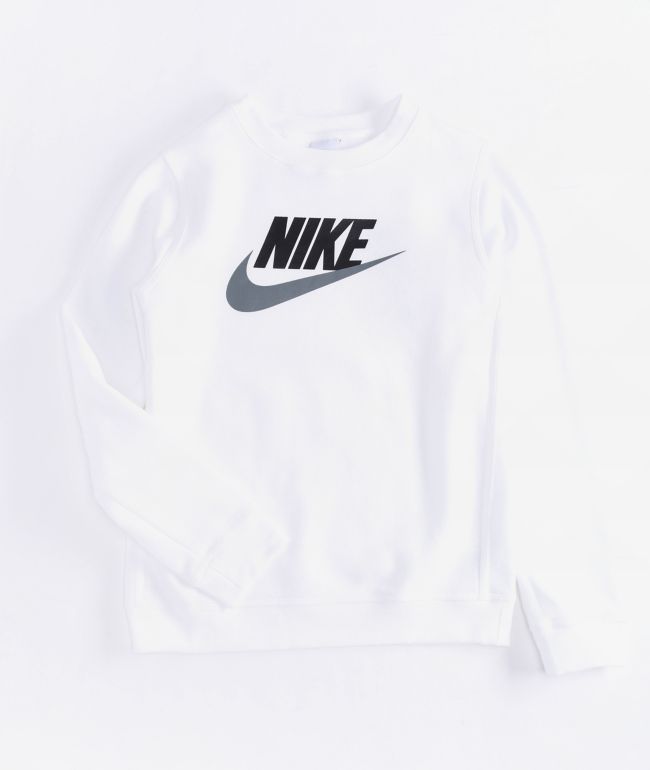 Nike Sportswear Kids Club Fleece Plus White Crewneck Sweatshirt