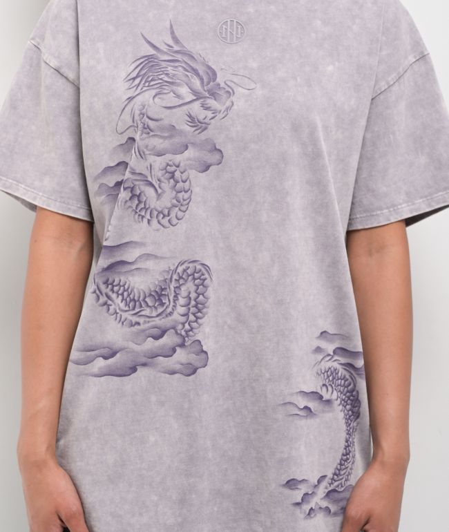 Ninth Hall Airbrushed Dragon Grey T-Shirt - thumbnail 3