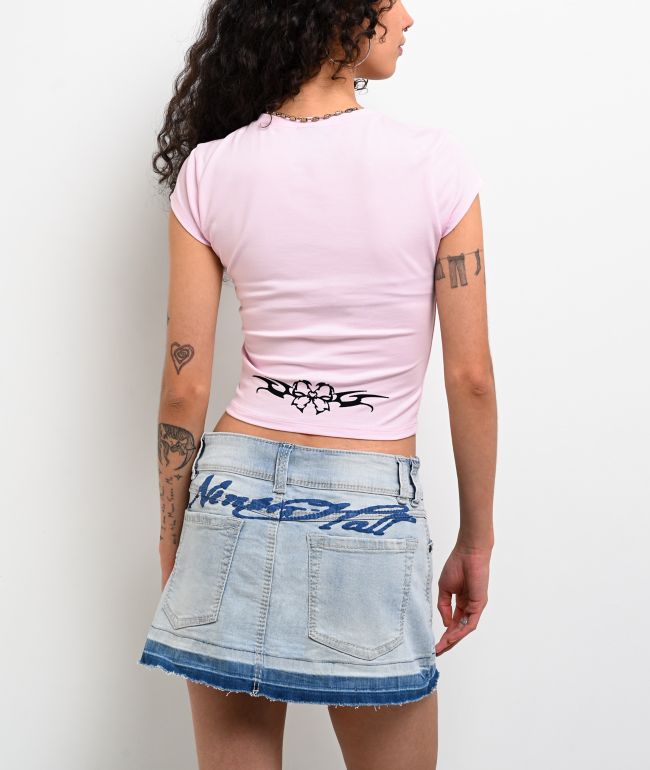 Ninth Hall Alina Pink Crop T-Shirt - thumbnail 2