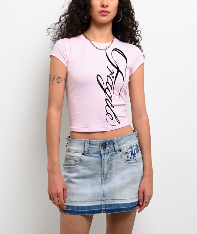 Ninth Hall Alina Pink Crop T-Shirt