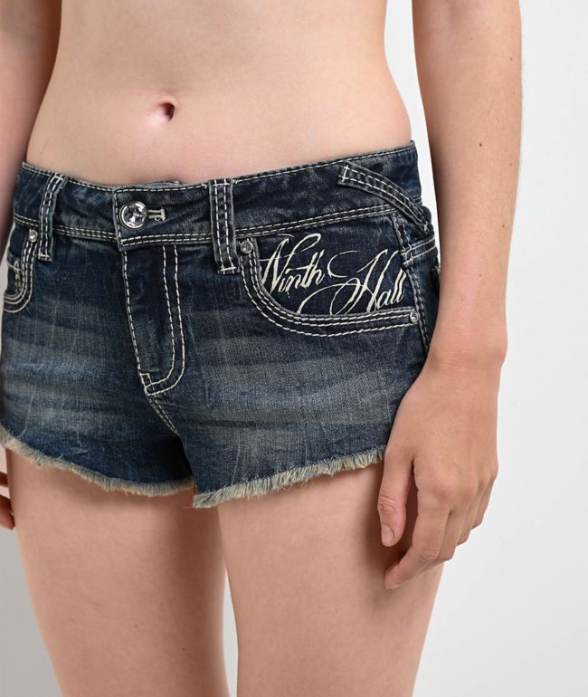 Ninth Hall Amiyah Blue Wash Denim Shorts - thumbnail 3
