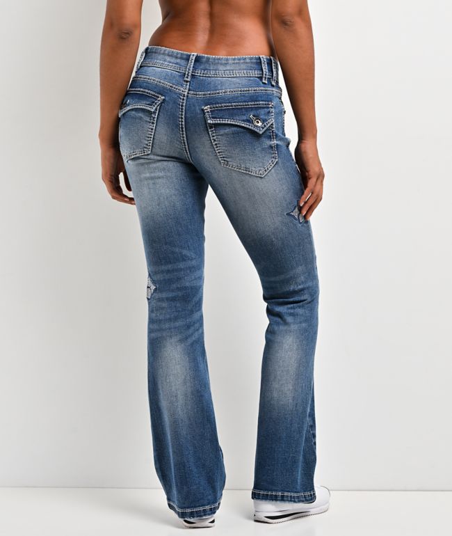 Ninth Hall Amiyah Reign Blue Wash Bootcut Jeans - thumbnail 2
