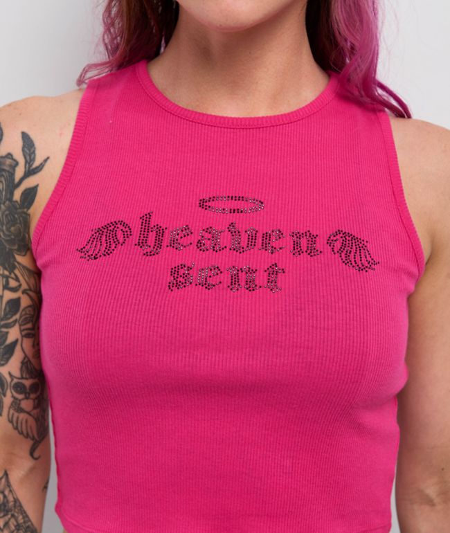 Ninth Hall Ashlee Heaven Pink Crop Tank Top - thumbnail 3