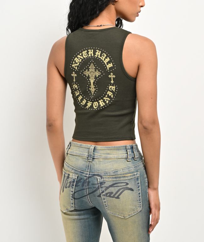 Ninth Hall Ashlee Rosin Green Tank Top - thumbnail 2