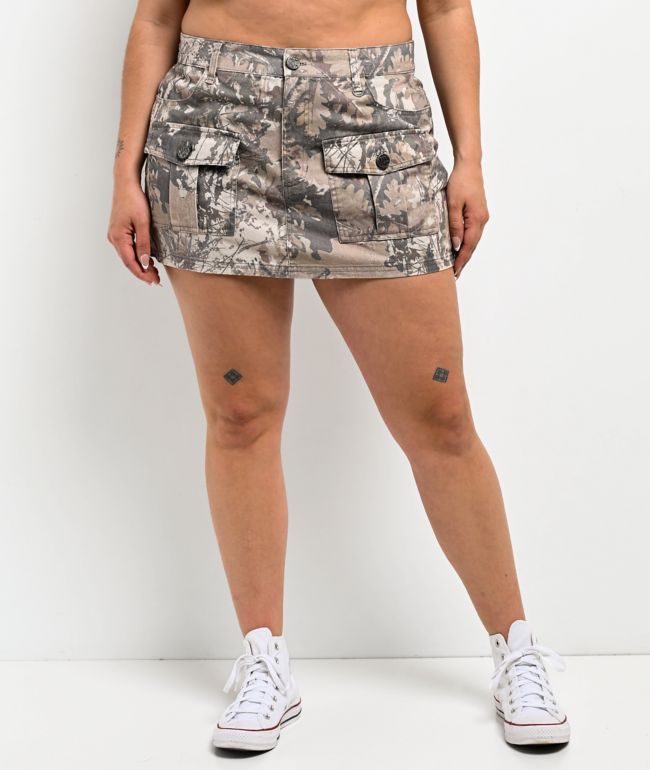Ninth Hall Blair Green Camo Cargo Mini Skirt - thumbnail 3