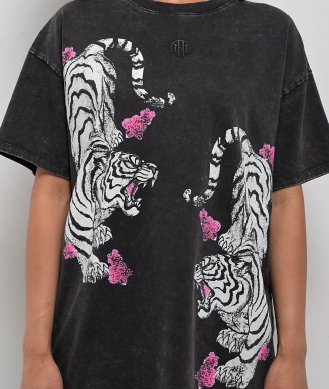 Ninth Hall Cherry Tiger Washed Black T-Shirt - thumbnail 3