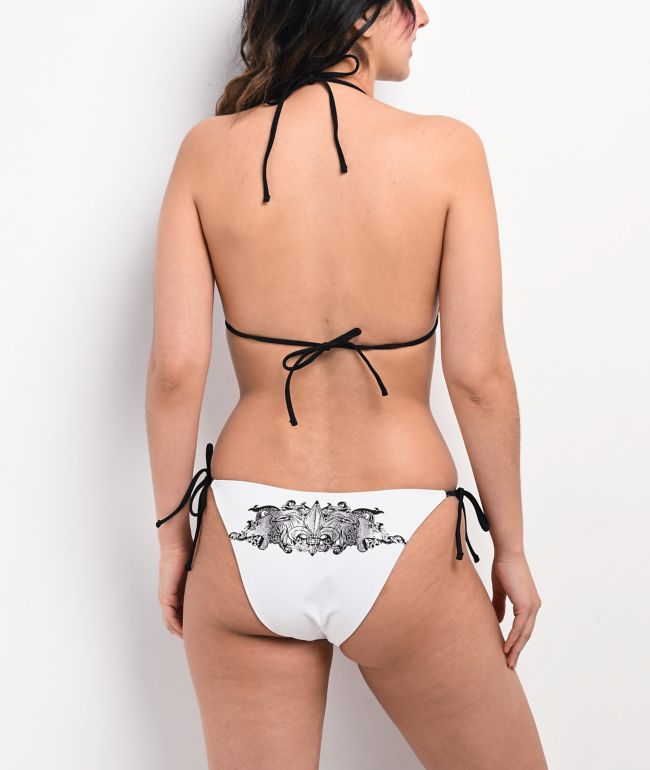 Ninth Hall Fleur White High Waist Bikini Bottom - thumbnail 2