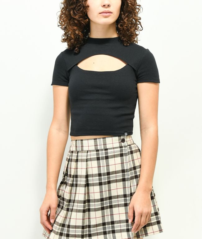 Ninth Hall Fundamentals Cuddie Black Cut Out Crop T-Shirt