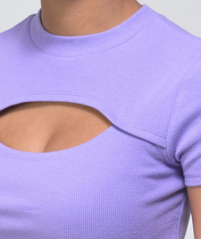 Ninth Hall Fundamentals Cuddie Lavender Cut Out Crop Top - thumbnail 3