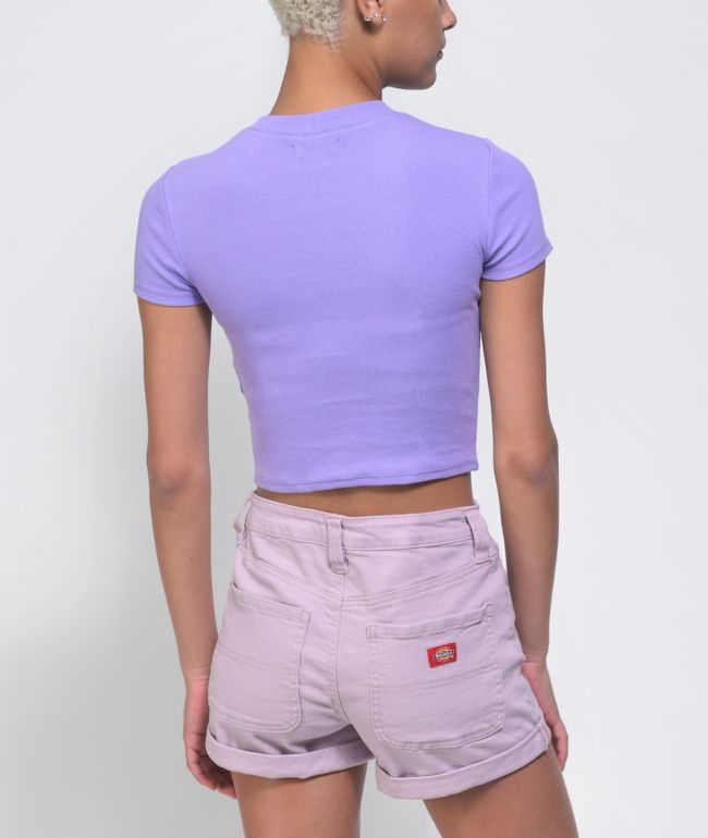 Ninth Hall Fundamentals Cuddie Lavender Cut Out Crop Top - thumbnail 2