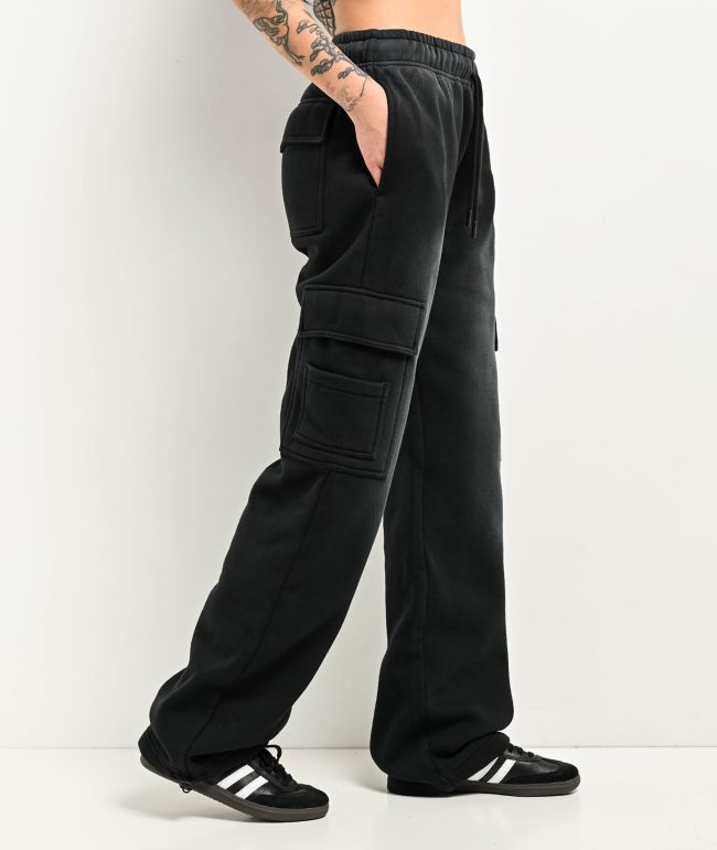 Ninth Hall Fundamentals Koa Black Sunbleached Relaxed Cargo Sweatpants - thumbnail 3