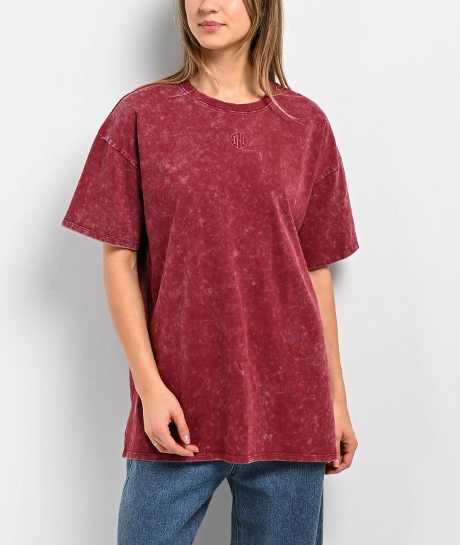 Ninth Hall Fundamentals Maeve Red Mineral Wash Oversized T-Shirt