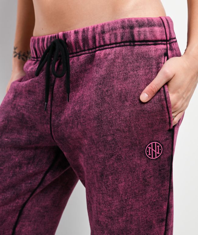 Ninth Hall Fundamentals Mellie Red Static Wash Relaxed Sweatpants - thumbnail 3
