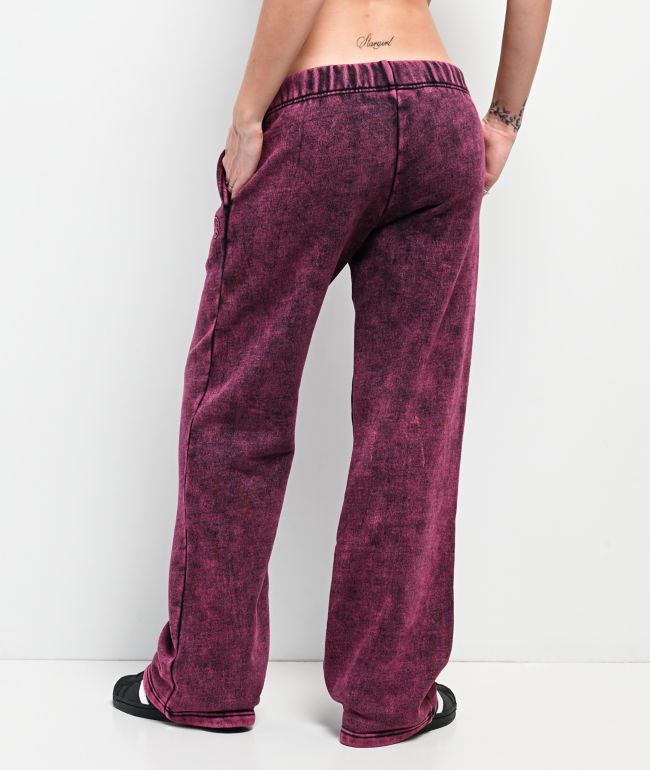 Ninth Hall Fundamentals Mellie Red Static Wash Relaxed Sweatpants - thumbnail 2