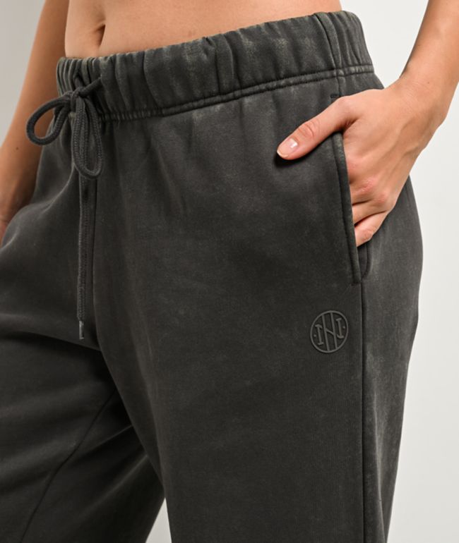 Ninth Hall Fundamentals Milla Black Wash Relaxed Sweatpants - thumbnail 3