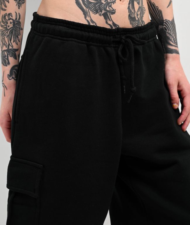 Ninth Hall Fundamentals Morgan Black Cargo Sweat Shorts - thumbnail 3
