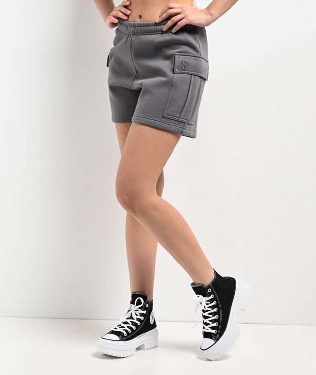 Ninth Hall Fundamentals Ramsey Grey Cargo Sweat Shorts - thumbnail 3