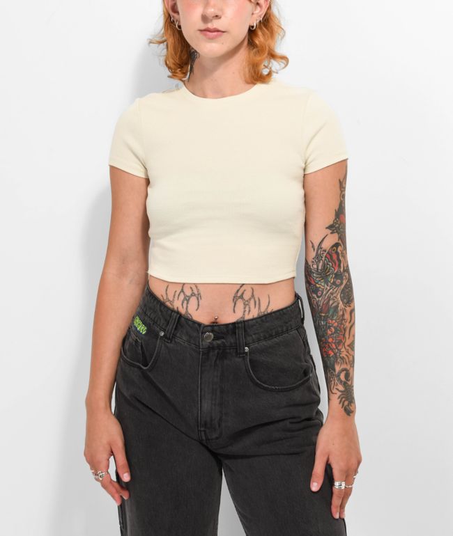 Ninth Hall Fundamentals Shawnie Birch Fitted Crop T-Shirt