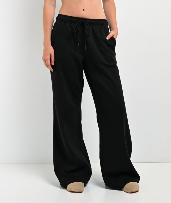 Ninth Hall Fundamentals Sherry Black Wide Leg Sweatpants