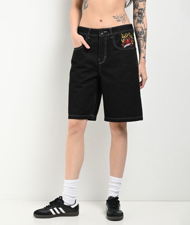 Ninth Hall Idle Black Wash Shorts - thumbnail 2