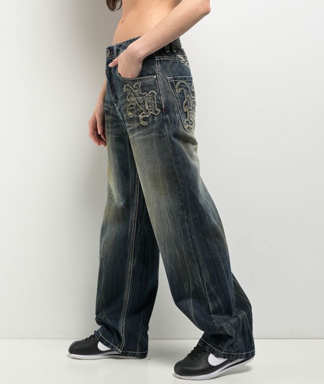 Ninth Hall Idle Blue Wash Straight Leg Jeans - thumbnail 3