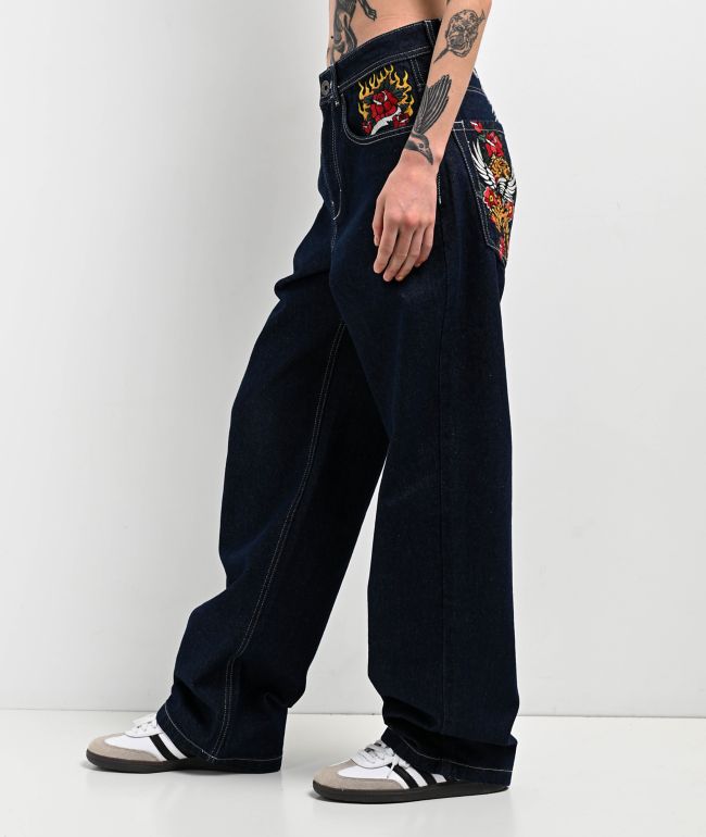 Ninth Hall Idle Rinse Blue Straight Leg Denim Jeans - thumbnail 3