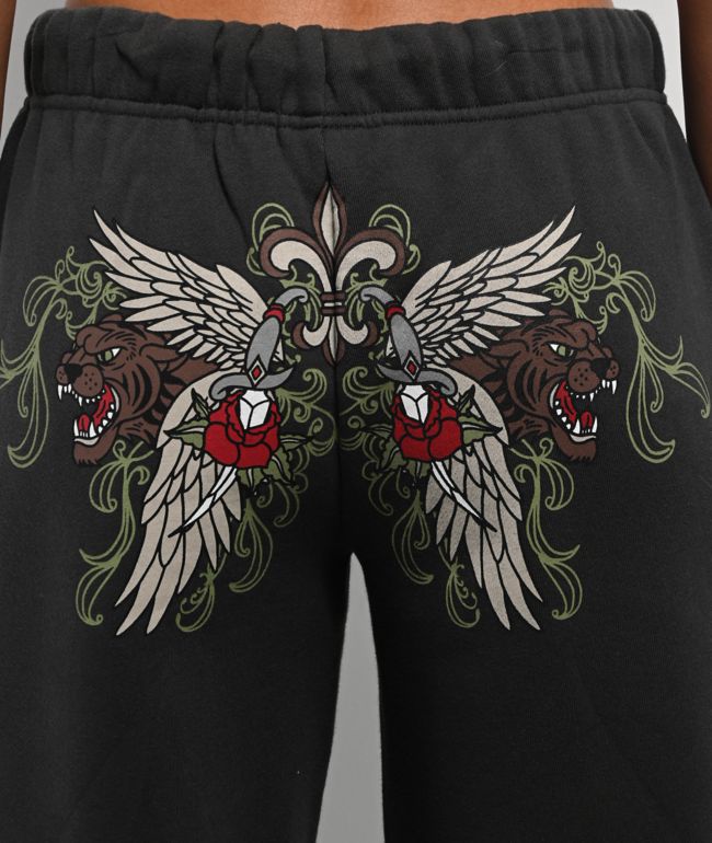 Ninth Hall Jenna Black Wide Leg Sweatpants - thumbnail 3