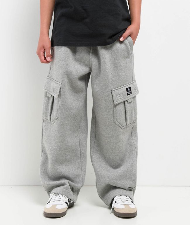 Ninth Hall Kids Stash Heather Grey Cargo Sweatpants
