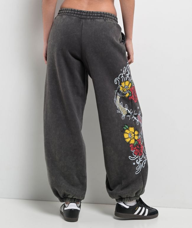 Ninth Hall Kyra Black Mineral Wash Oversized Sweatpants - thumbnail 2
