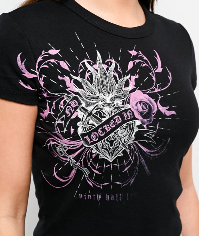 Ninth Hall Locked In Black Crop T-Shirt - thumbnail 3
