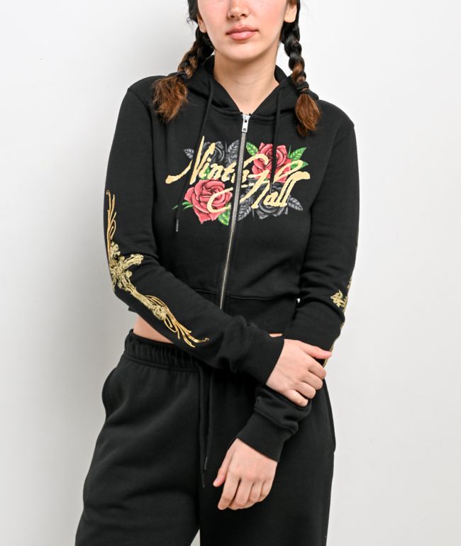 Ninth Hall MTT Black Crop Zip Hoodie