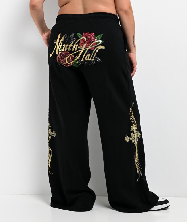 Ninth Hall MTT Black Wide Leg Sweatpants - thumbnail 3