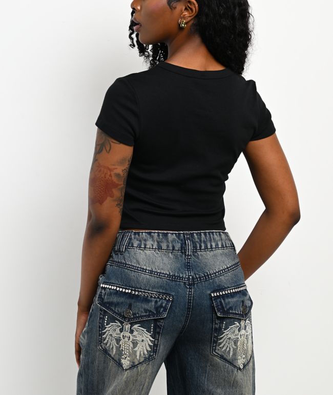 Ninth Hall Marching Band Black Crop T-Shirt - thumbnail 2