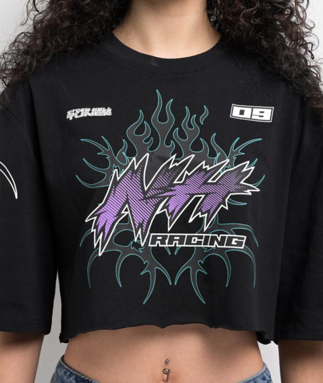 Ninth Hall Olivia Black Boxy Crop T-Shirt - thumbnail 3