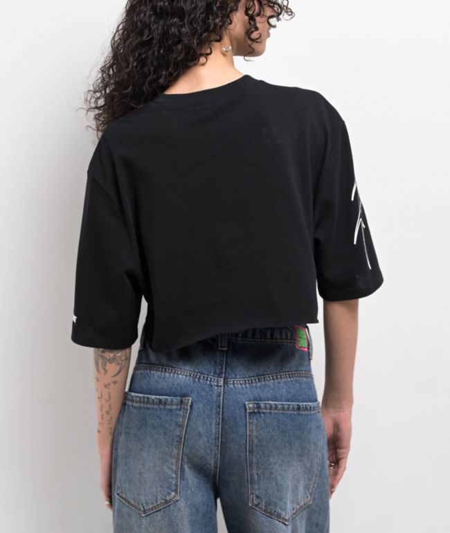Ninth Hall Olivia Black Boxy Crop T-Shirt - thumbnail 2