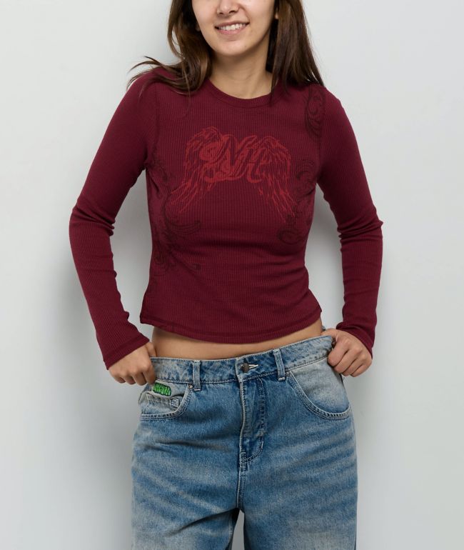 Ninth Hall Selma Red Thermal Long Sleeve T-Shirt
