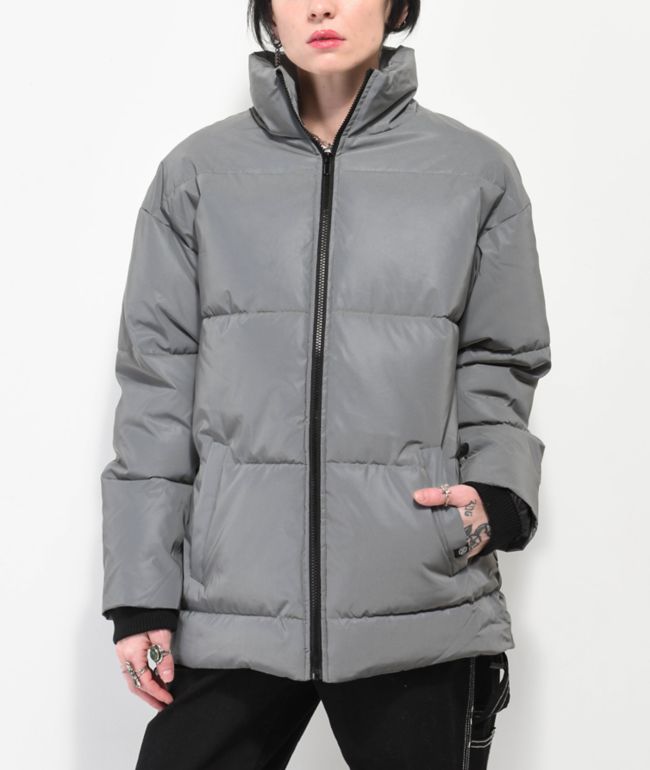 Ninth Hall Shae Reflective Silver Puffer Jacket