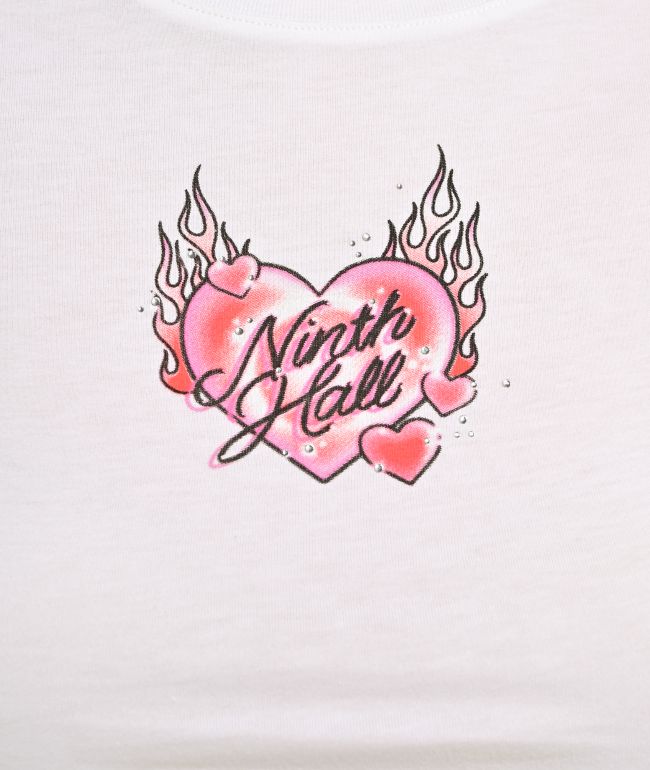 Ninth Hall Tiger Heart White Crop T-Shirt - thumbnail 3