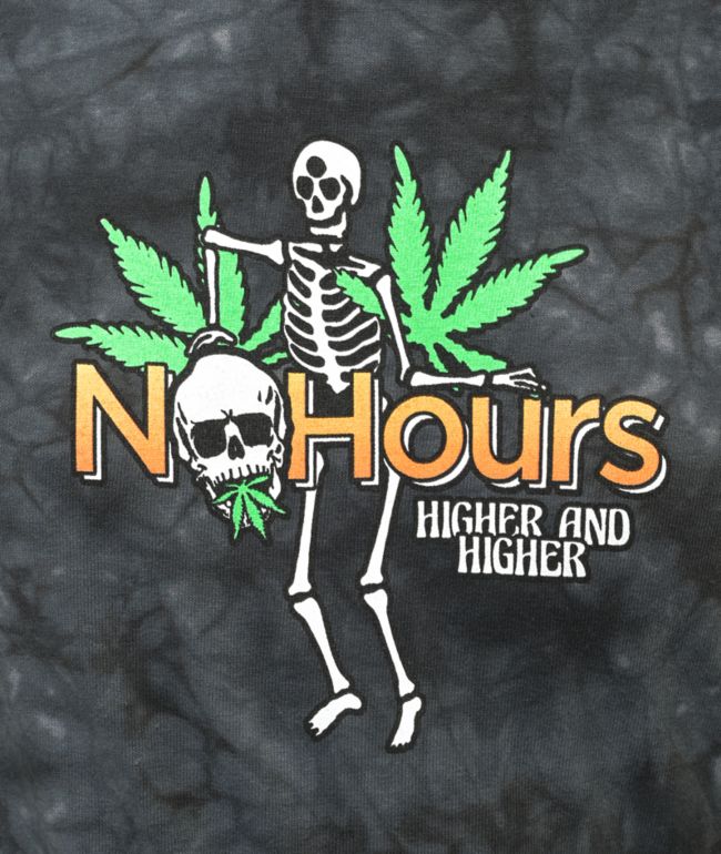 NoHours Getting Higher Black Wash T-Shirt - thumbnail 3