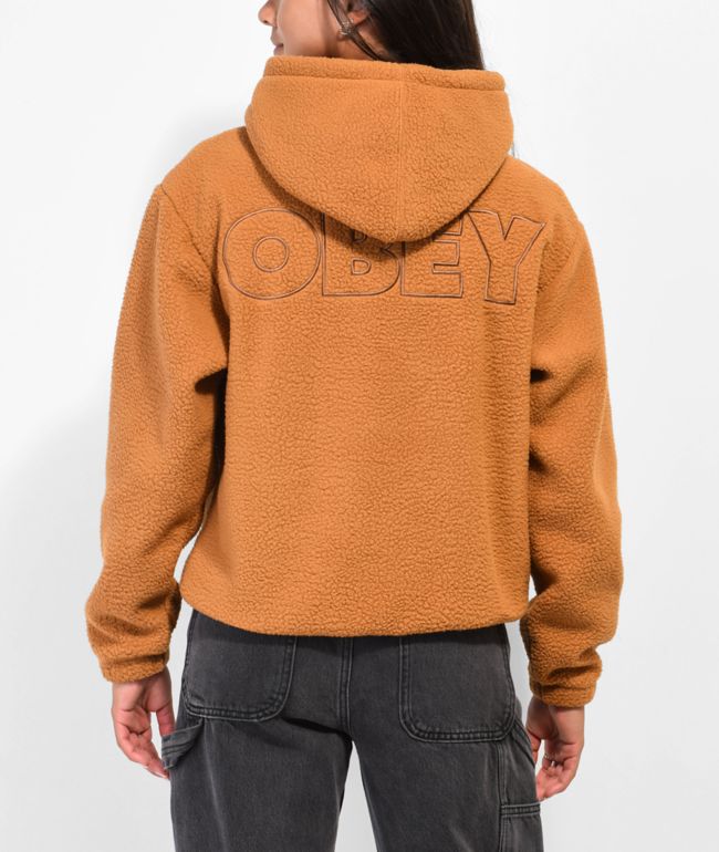 Obey Asher Brown Tech Fleece Hoodie