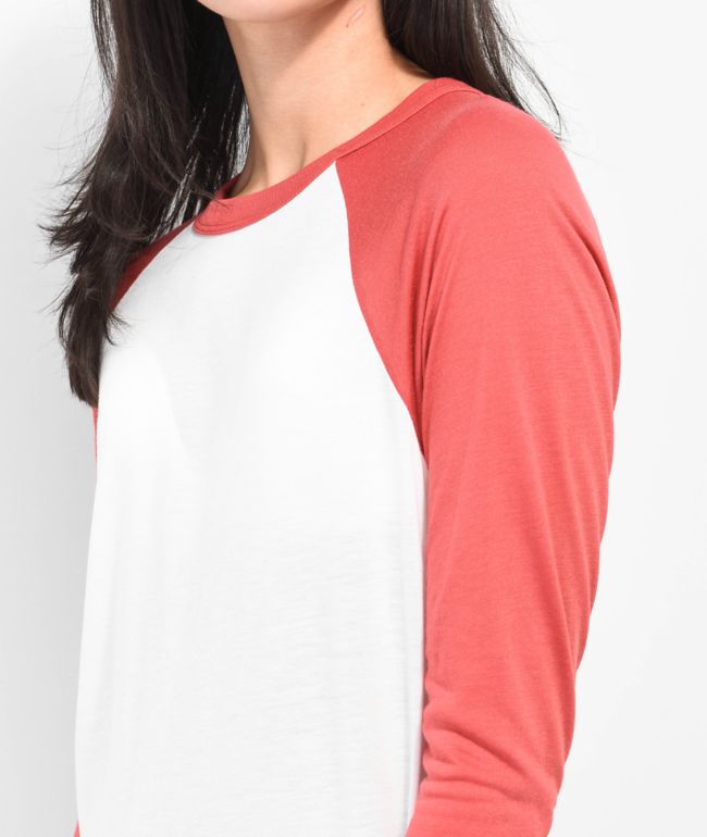 Obey Basic Vintage Red Raglan T-Shirt - thumbnail 3