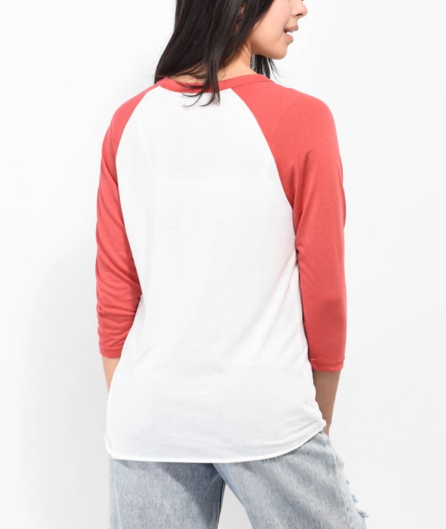 Obey Basic Vintage Red Raglan T-Shirt - thumbnail 2
