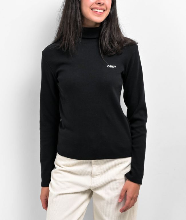 Obey Belle Black Turtle Neck Sweater