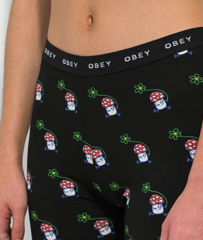Obey Biscayne Mushroom Black Bike Shorts - thumbnail 3