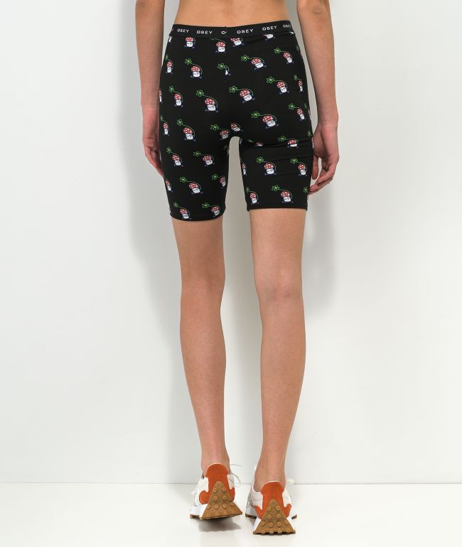Obey Biscayne Mushroom Black Bike Shorts - thumbnail 2