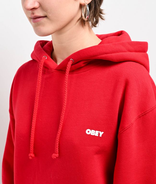 Obey Bold Type Red Hoodie - thumbnail 3