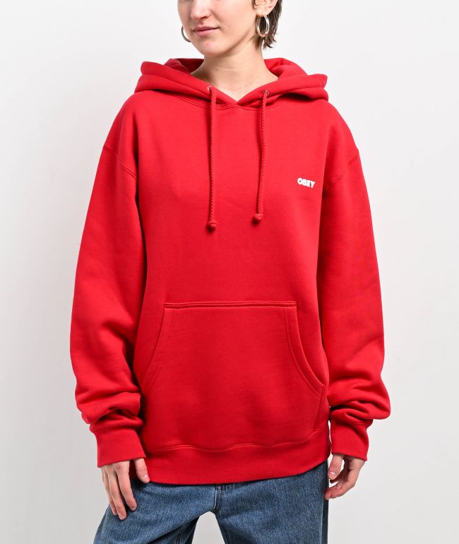 Obey Bold Type Red Hoodie - thumbnail 2
