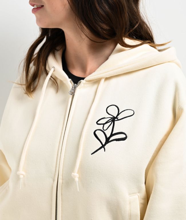 Obey Chalk Writing Unbleached Zip Hoodie - thumbnail 3