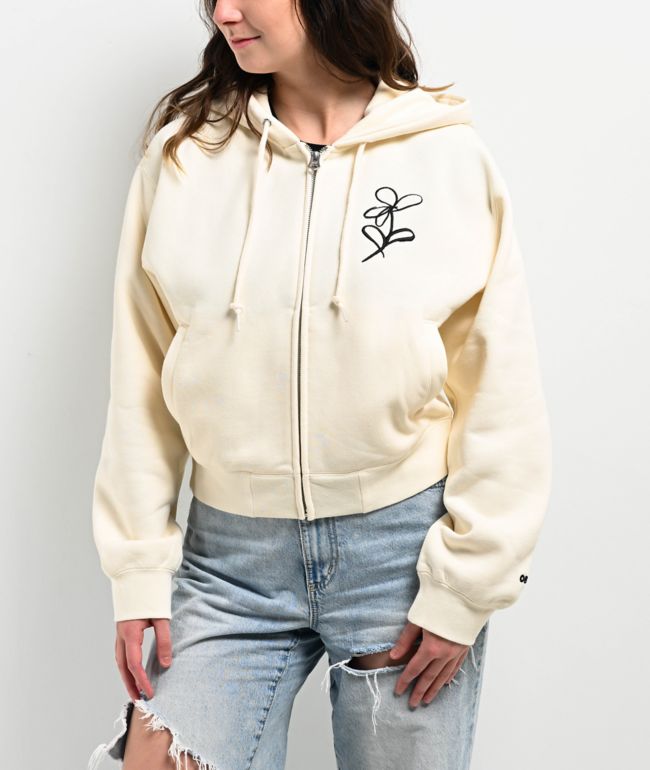 Obey Chalk Writing Unbleached Zip Hoodie - thumbnail 2