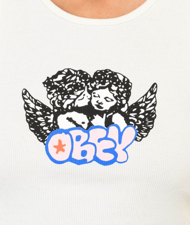 Obey Cherub Cheek Kiss Natural Tank Top - thumbnail 3